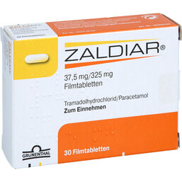 Abbildung: Zaldiar 37,5 mg / 325 mg Filmtabletten 30 St, Filmtabletten PZN 07799986