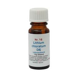 Abbildung: Biochemie 16 Lithium chloratum D6 Globuli, 10 g PZN 08012664