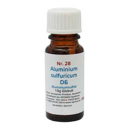 Abbildung: Biochemie 28 Aluminium sulfuricum D6 Globuli, 10 g PZN 08012678