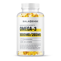 Abbildung: Omega-3 1000 mg / 265 mg Balasense mit Vitamin E Weichkapseln, 180 St PZN 08031204