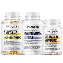 Abbildung: Sparset Herz Vitamin B + Magnesium + Omega-3 3tlg Kombipackung, 1 St PZN 08031427