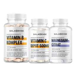 Abbildung: Sparset Nervensystem Vitamin B + C + Magnesium 3tlg Kombipackung, 1 St PZN 08031428