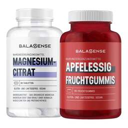 Abbildung: Magnesiumcitrat Balasense 200 mg +gratis Apfelfruchtgummi Balasense Tabletten, 90 St PZN 08031498