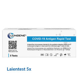 Abbildung: CLUNGENE Covid-19 Corona Antigen Selbsttest Nasentest Test, 5 St PZN 08031542