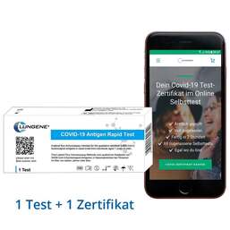 Abbildung: Online Covid Selbsttest Clungene Test + Zertifikat 1 St PZN 08031692