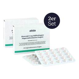 Abbildung: Bisacodyl 5 mg Abführdragees atida Dragees magensaftresistent, 2x50 St PZN 08031900