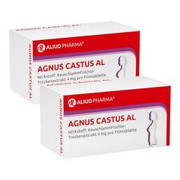 Abbildung: AGNUS CASTUS AL Filmtabletten 2x100 St, Filmtabletten PZN 08032141