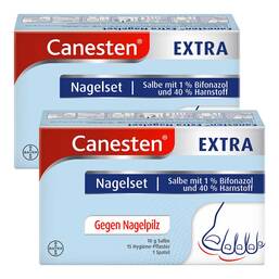 Abbildung: Canesten EXTRA Nagelset zur Behandlung von Nagelpilz 2x1 St, Salbe PZN 08032329