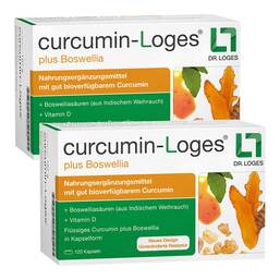 Abbildung: Curcumin-Loges plus Boswellia Kapseln 2x120 St, Kapseln PZN 08032399