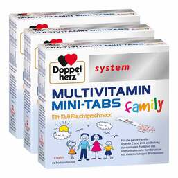 Abbildung: Doppelherz Multivitamin Mini-Tabs family system 3x20 St, Pellets PZN 08032423