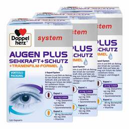 Abbildung: Doppelherz System Augen Plus Sehkraft+Schutz Kapseln 3x120 St, Kapseln PZN 08032427