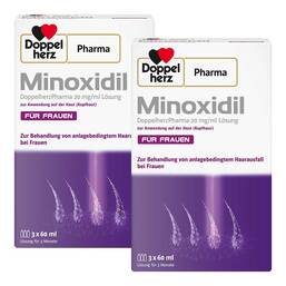 Abbildung: MINOXIDIL DoppelherzPharma 20 mg/ml Lösung für Frauen 2x180 ml, Lösung PZN 08032453