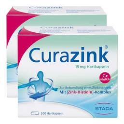 Abbildung: Curazink Hartkapseln 2x100 St, Hartkapseln PZN 08032456