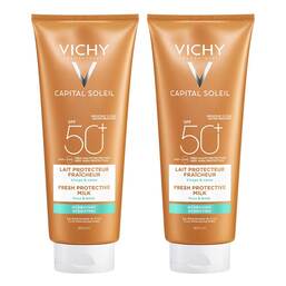 Abbildung: Vichy Capital Soleil Sonnenschutz-Milch LSF 50+ für Gesicht und Körper 2x300 ml, Milch PZN 08032574