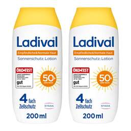 Abbildung: Ladival empfindliche & normale Haut Lotion LSF 50 + 2x200 ml, Lotion PZN 08032604