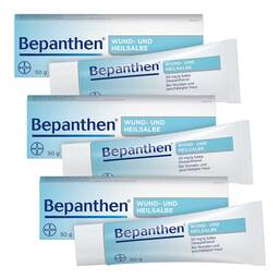 Abbildung: Bepanthen Wund- und Heilsalbe bei oberflächlichen Hautverletzungen 3x50 g, Salbe PZN 08032621