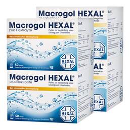 Abbildung: Macrogol HEXAL plus Elektrolyte Pulver 2x100 St, Pulver zur Herstellung einer Lösung zum Einnehmen PZN 08032641