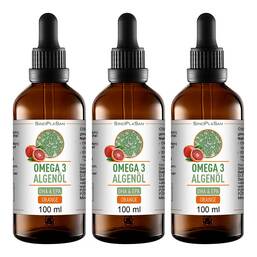 Abbildung: Omega-3 Algenöl DHA & EPA 3x100 ml, Öl PZN 08032724