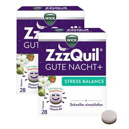 Abbildung: WICK Zzzquil Gute Nacht + Stress Balance 2x28 St, Tabletten PZN 08032771