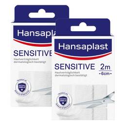 Abbildung: Hansaplast Sensitive Pflaster hypoallergen 6 cmx2 m 2 St, Pflaster PZN 08032821 