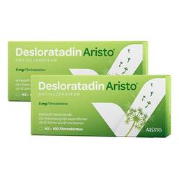 Abbildung: Desloratadin Aristo Antiallergikum 5 mg Filmtabletten 2x100 St, Filmtabletten PZN 08032823