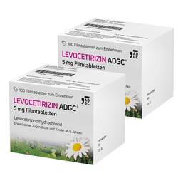 Abbildung: LEVOCETIRIZIN ADGC 5 mg Filmtabletten 2x100 St, Filmtabletten PZN 08032827