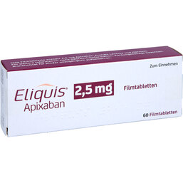 Abbildung: Eliquis 2,5 mg Filmtabletten 60 St, Filmtabletten PZN 08400035