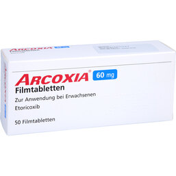 Abbildung: Arcoxia 60 mg Filmtabletten 50 St, Filmtabletten PZN 08400696