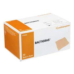 Abbildung: Bactigras antiseptische Para 50 St, Wundgaze PZN 08407362