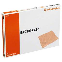 Abbildung: Bactigras antiseptische Para 10 St, Wundgaze PZN 08407379