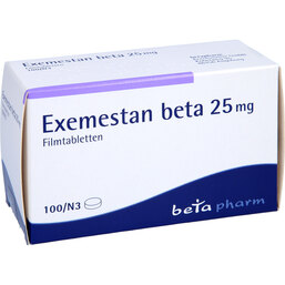 Abbildung: Exemestan beta 25 mg Filmtabletten 100 St, Filmtabletten PZN 08411004