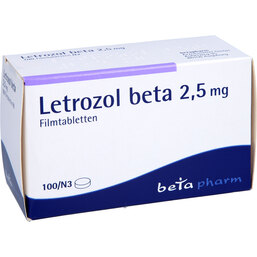Abbildung: Letrozol beta 2,5 mg Filmtabletten 100 St, Filmtabletten PZN 08411033