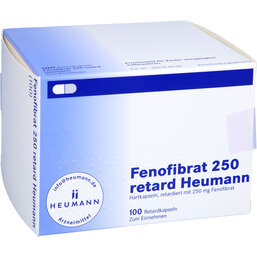 Abbildung: Fenofibrat 250 retard Heuman 100 St, Retard-Kapseln PZN 08414244