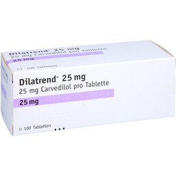 Abbildung: Dilatrend 25 mg Tabletten 100 St, Tabletten PZN 08420109
