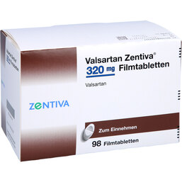 Abbildung: Valsartan Zentiva 320 mg Filmtabletten 98 St, Filmtabletten PZN 08440744