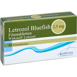 Abbildung: Letrozol Bluefish 2,5 mg Filmtabletten 30 St, Filmtabletten PZN 08443139