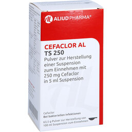 Abbildung: Cefaclor AL TS 250 Pulver zur Herstellung einer Suspension zum Einnehmen 100 ml, Pulver zur Herstellung einer Suspension zum Einnehmen PZN 08443754