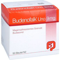 Abbildung: Budenofalk Uno 9 mg magensaftresistentes Granulat 50 St, Magensaftresistentes Granulat PZN 08448852