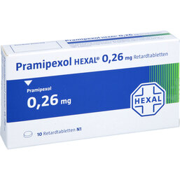 Abbildung: Pramipexol Hexal 0,26 mg Retardtabletten 10 St, Retard-Tabletten PZN 08454858