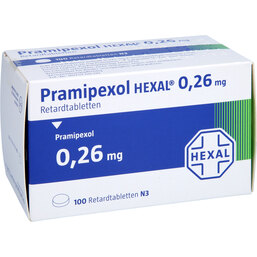 Abbildung: Pramipexol Hexal 0,26 mg Retardtabletten 100 St, Retard-Tabletten PZN 08454924