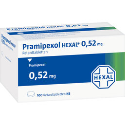 Abbildung: Pramipexol Hexal 0,52 mg Retardtabletten 30 St, Retard-Tabletten PZN 08454947