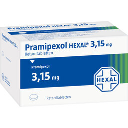 Abbildung: Pramipexol Hexal 3,15 mg Retardtabletten 100 St, Retard-Tabletten PZN 08455131