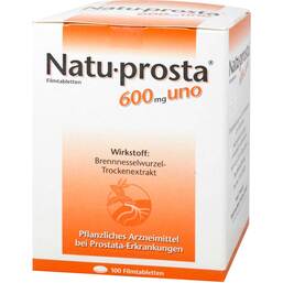 Abbildung: Natuprosta 600 mg uno Filmtabletten 100 St, Filmtabletten PZN 08455846