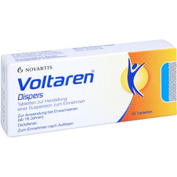 Abbildung: Voltaren Dispers Tabletten zur Herstellung einer Suspension.zum Einnehmen 30 St, Tablette zur Herstellung einer Suspension zum Einnehmen PZN 08458431