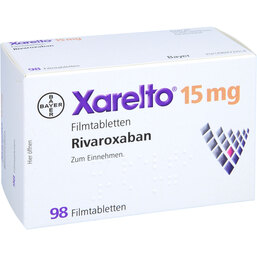 Abbildung: Xarelto 15 mg Filmtabletten 98 St, Filmtabletten PZN 08461367