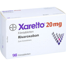 Abbildung: Xarelto 20 mg Filmtabletten 98 St, Filmtabletten PZN 08461433