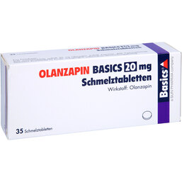 Abbildung: Olanzapin Basics 20 mg Schmelztabletten 35 St, Schmelztabletten PZN 08468062