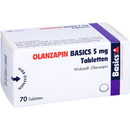 Abbildung: Olanzapin Basics 5 mg Tabletten 70 St, Tabletten PZN 08468116