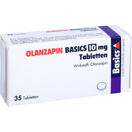 Abbildung: Olanzapin Basics 10 mg Tabletten 35 St, Tabletten PZN 08468139