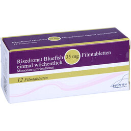 Abbildung: Risedronat Bluefish 35 mg Filmtabletten 12 St, Filmtabletten PZN 08472566